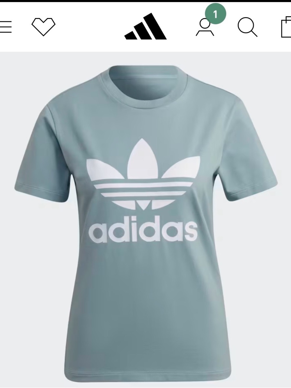 adidas Trefoil Tee in Sage Green with White Logo